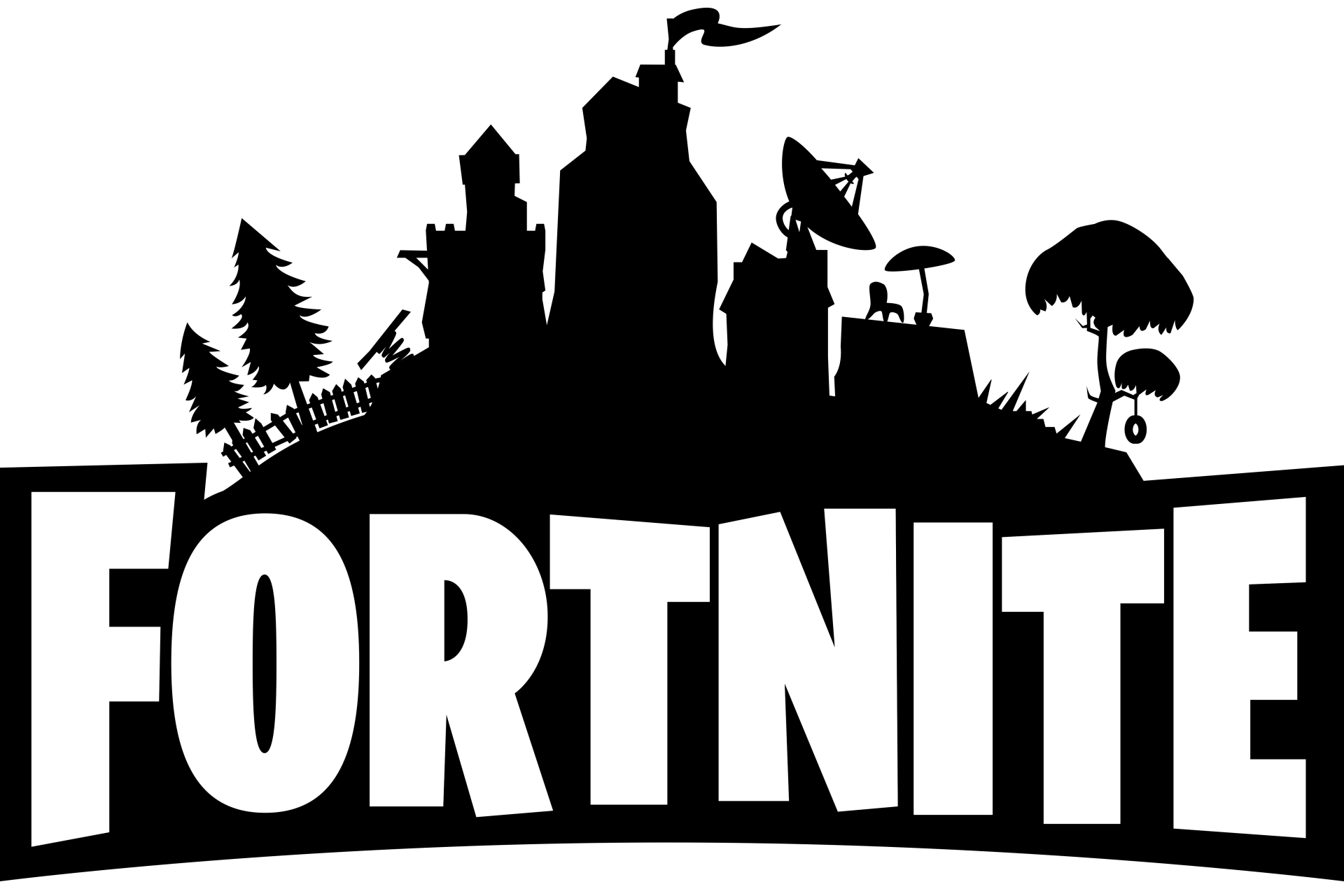 Fortnite Logo Black and White PNG Image - PurePNG | Free transparent