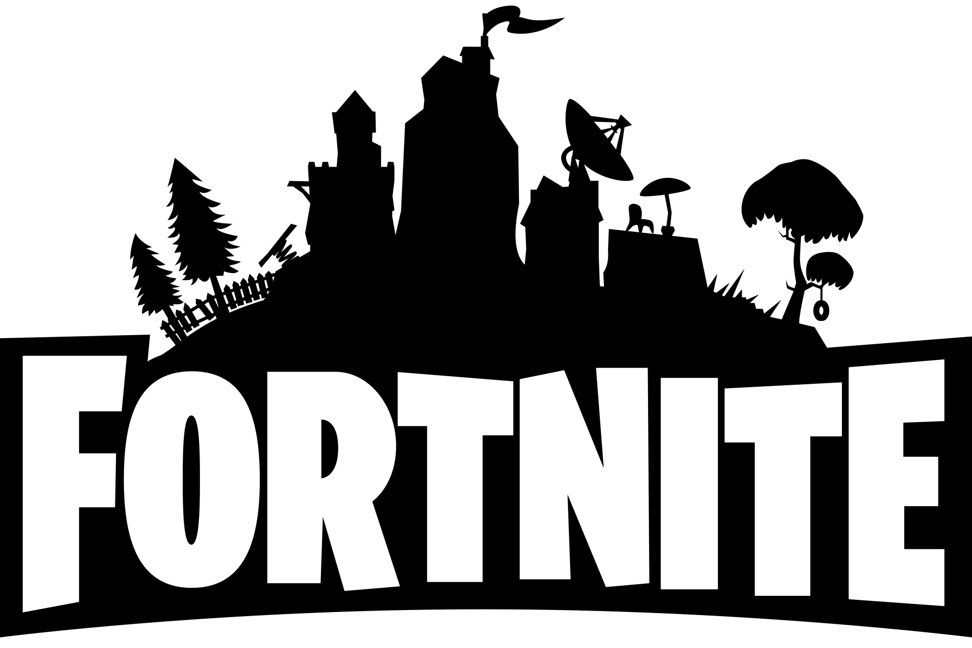 Fortnite Logo Black And White Png Image Purepng Free Transparent