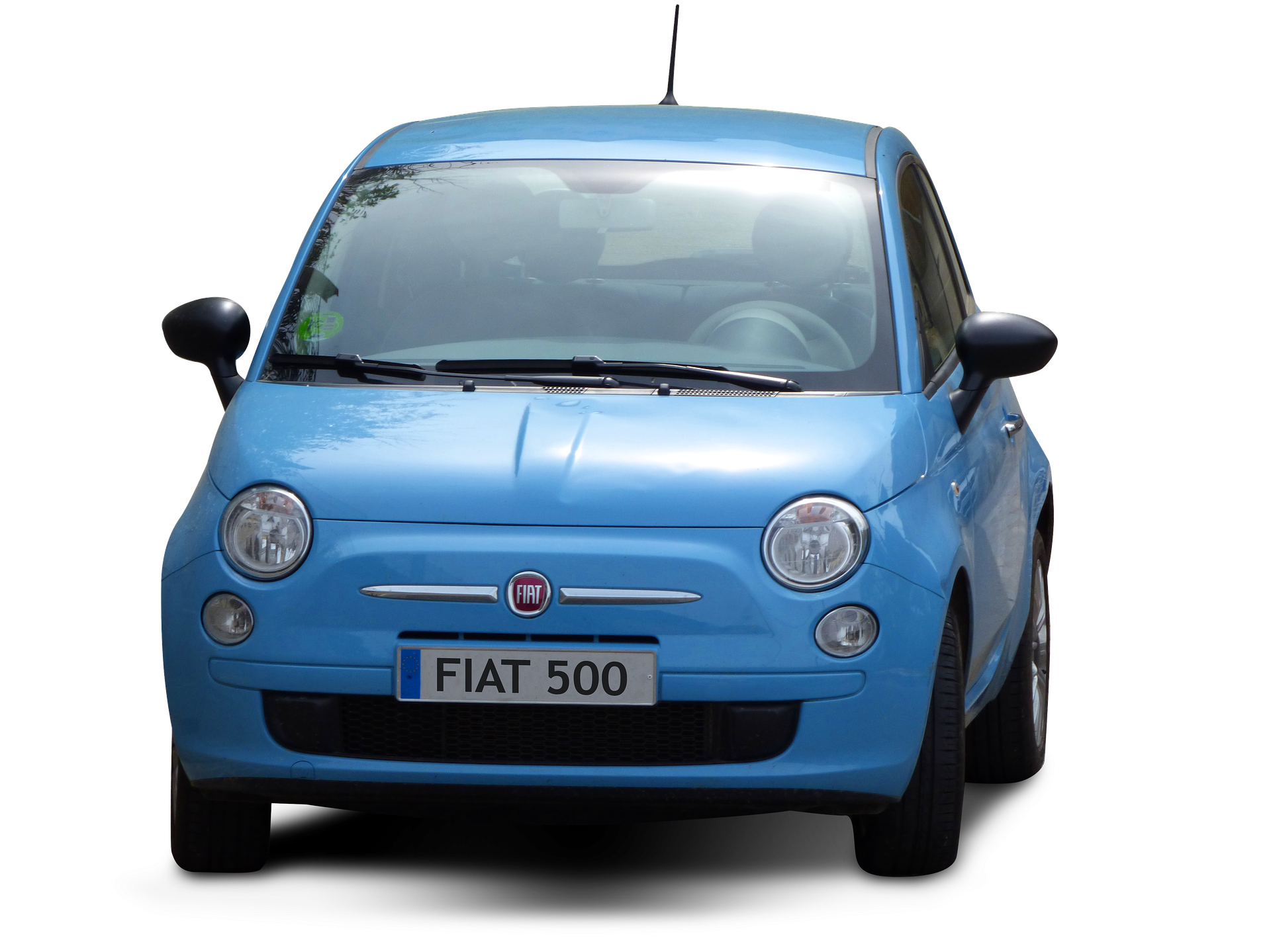 blue Fiat 500