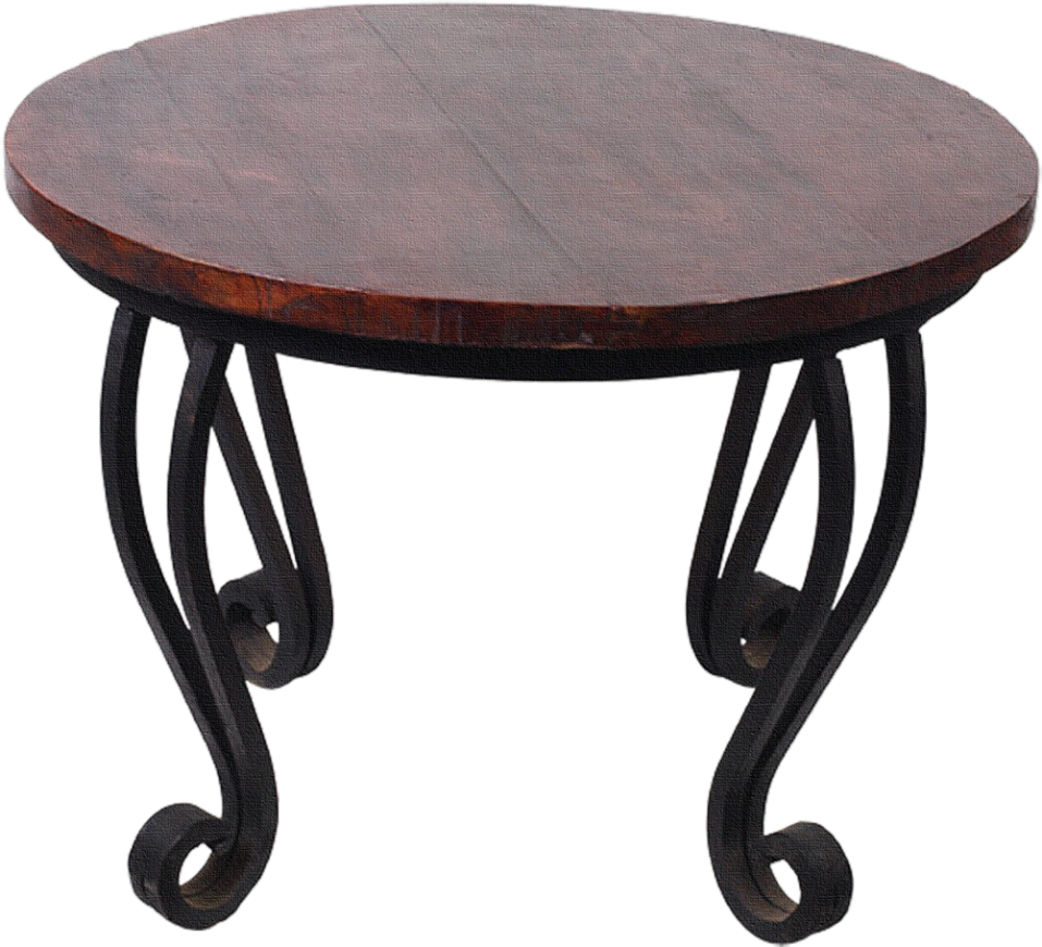 Round brown curvy table