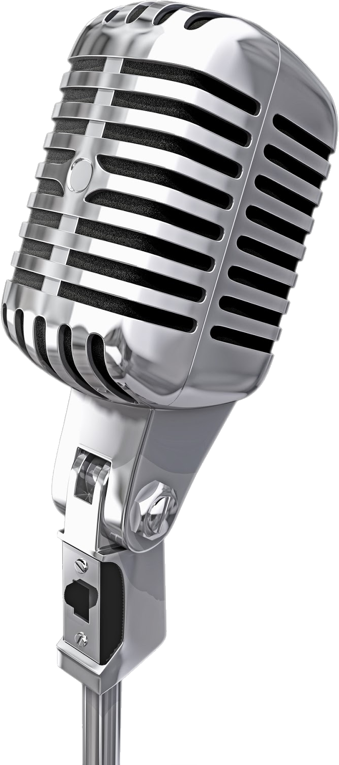 Silver HQ Microphone PNG Image