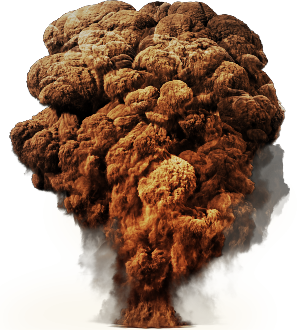 Explosion with Fire and Smoke PNG Image
