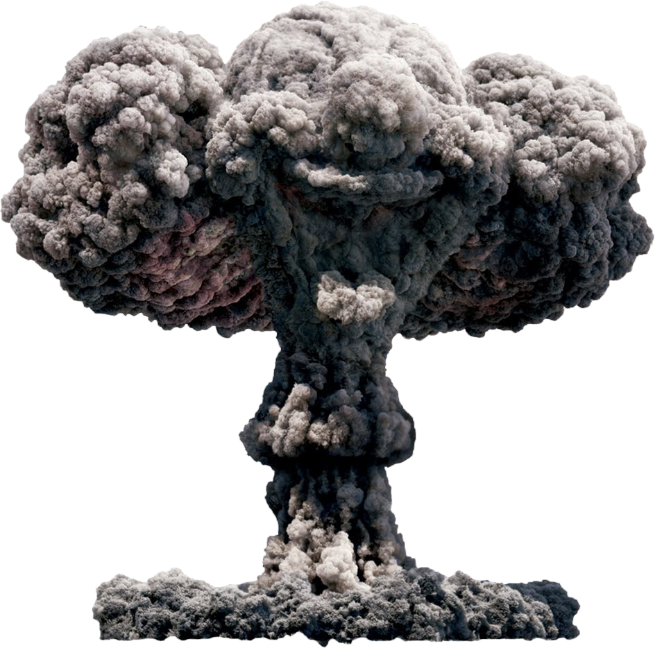 Giant Explosion with Fire and Smoke PNG Image