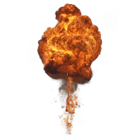 Bright Big Explosion with Fire PNG Image