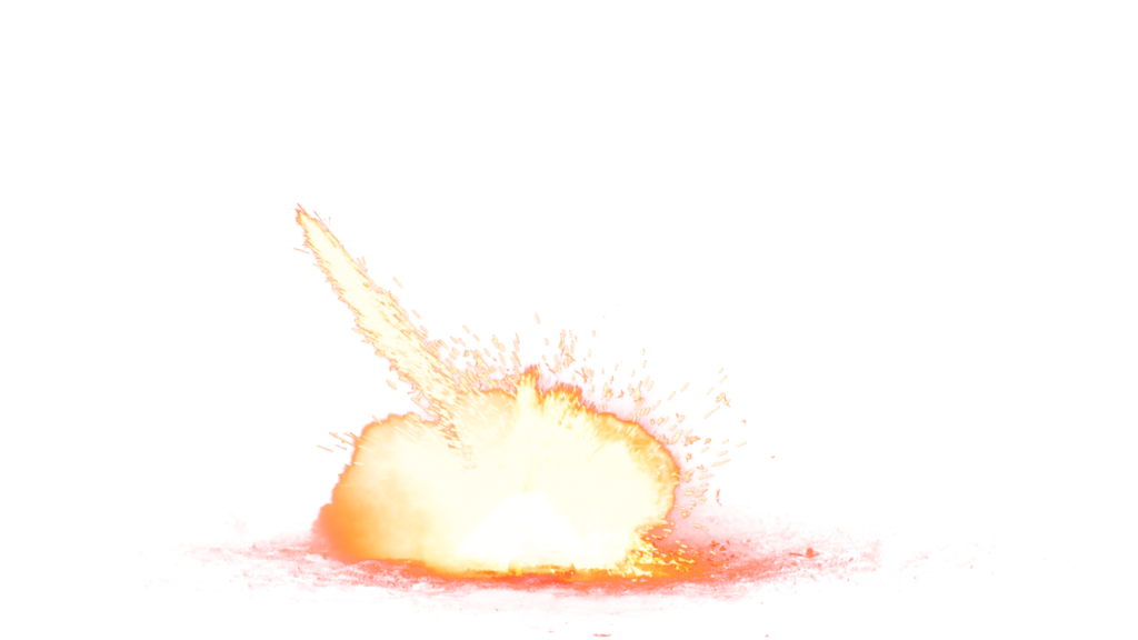 Bright Explosion on Ground PNG Image