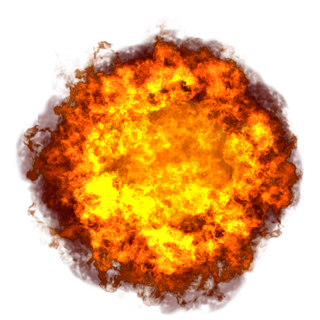 Bright Hot Explosion with Fire PNG Image