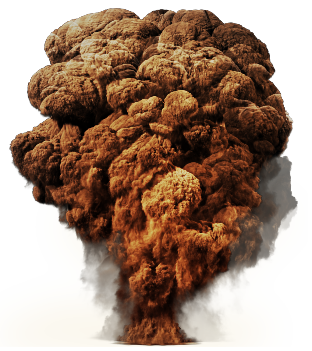 Large Smoking Fire Explosion PNG Image