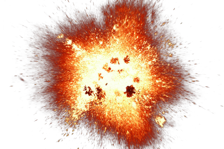 Big Bright Fire Spark Explosion PNG Image