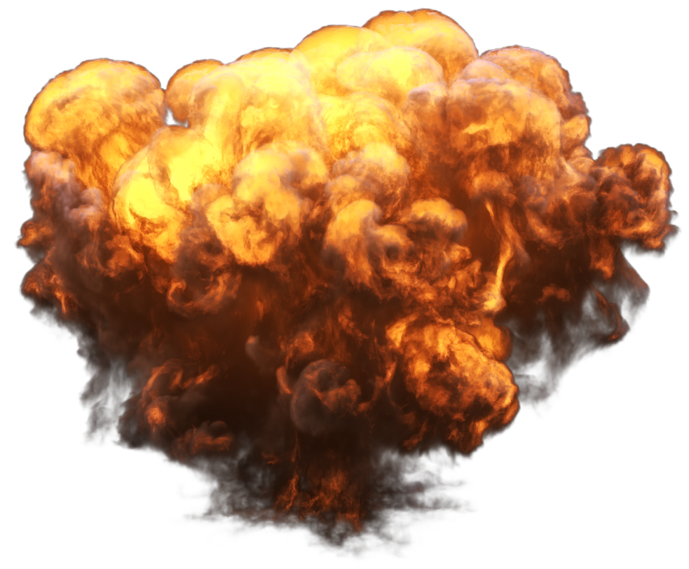 Big Explosion with Fire and Smoke PNG Image