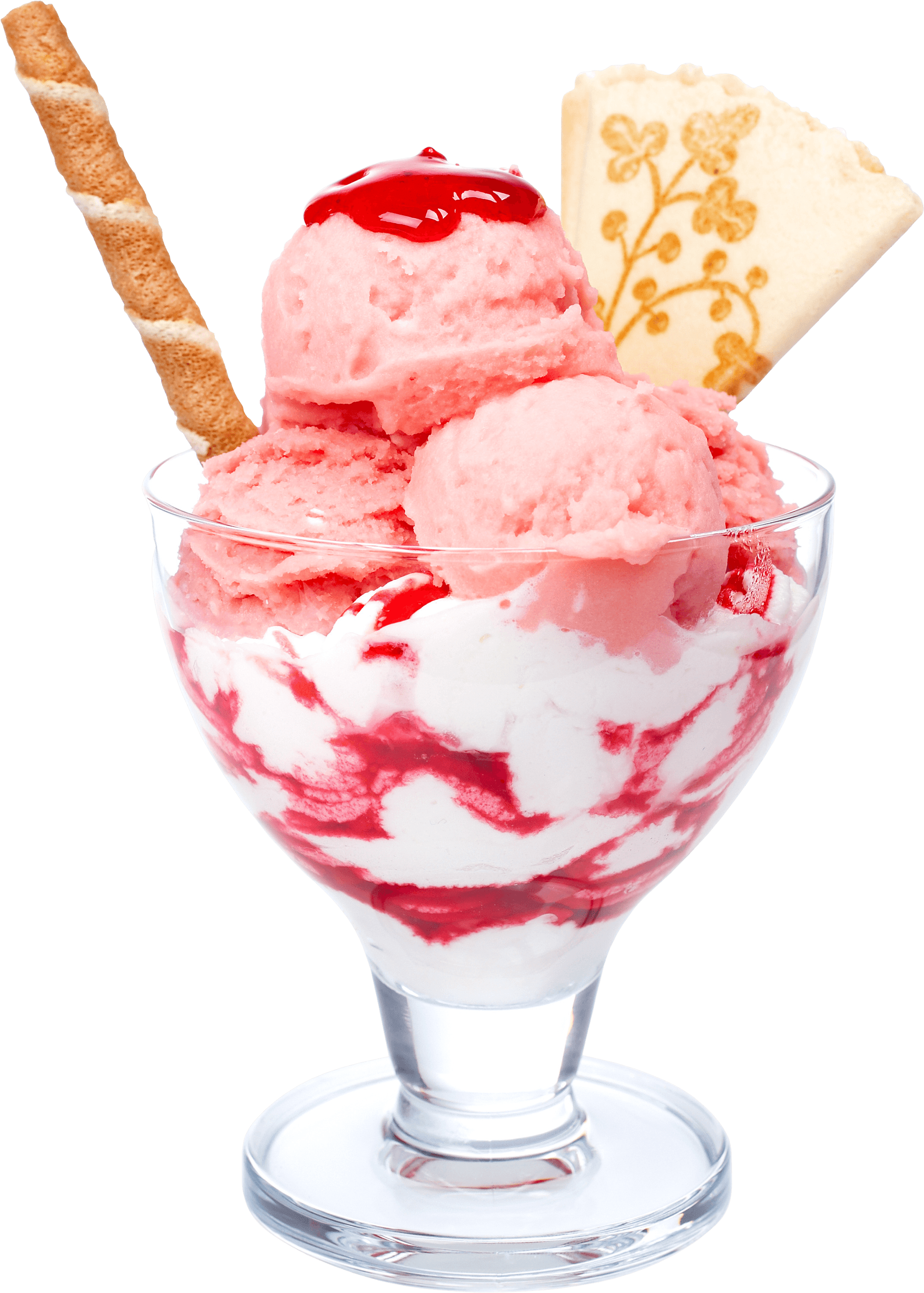 Strawberry Parfait Ice Cream PNG Image