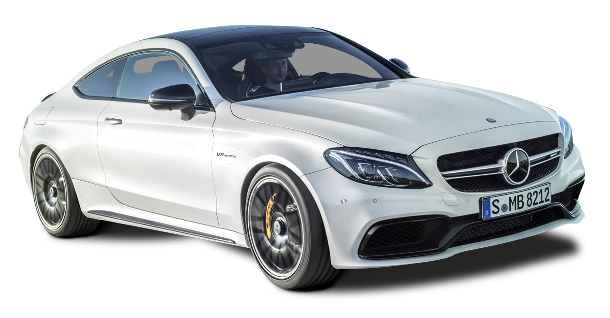 White Mercedes AMG C63 S Coupe Car PNG PNG Image