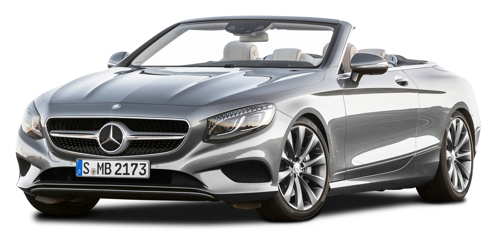 Silver Mercedes Benz S Class Cabriolet Car PNG Image