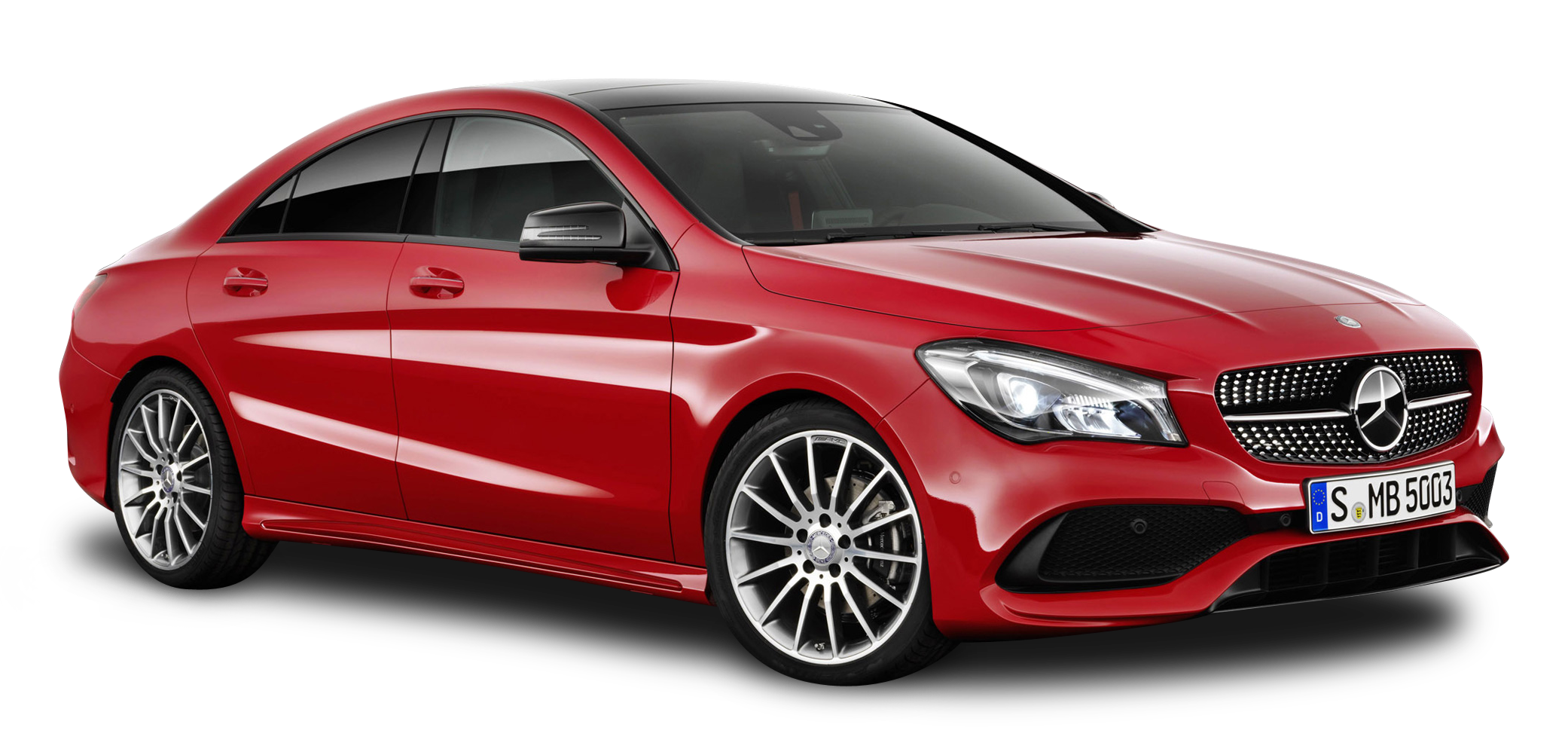 Red Mercedes Benz CLA Car PNG Image
