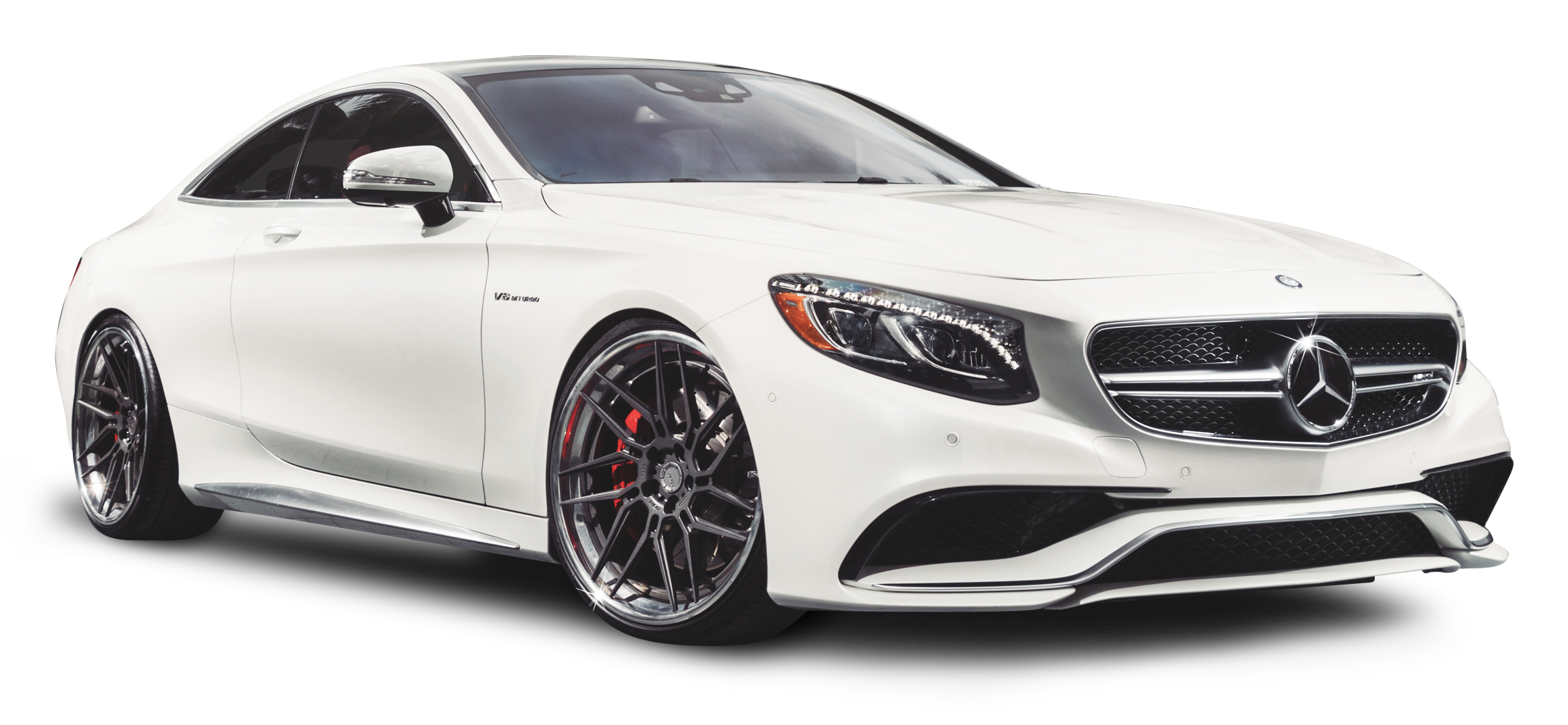 Mercedes Benz S63 AMG White Car PNG Image