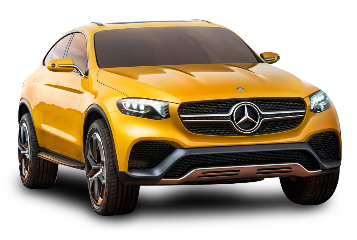 Yellow Mercedes Benz GLC Coupe Car PNG Image