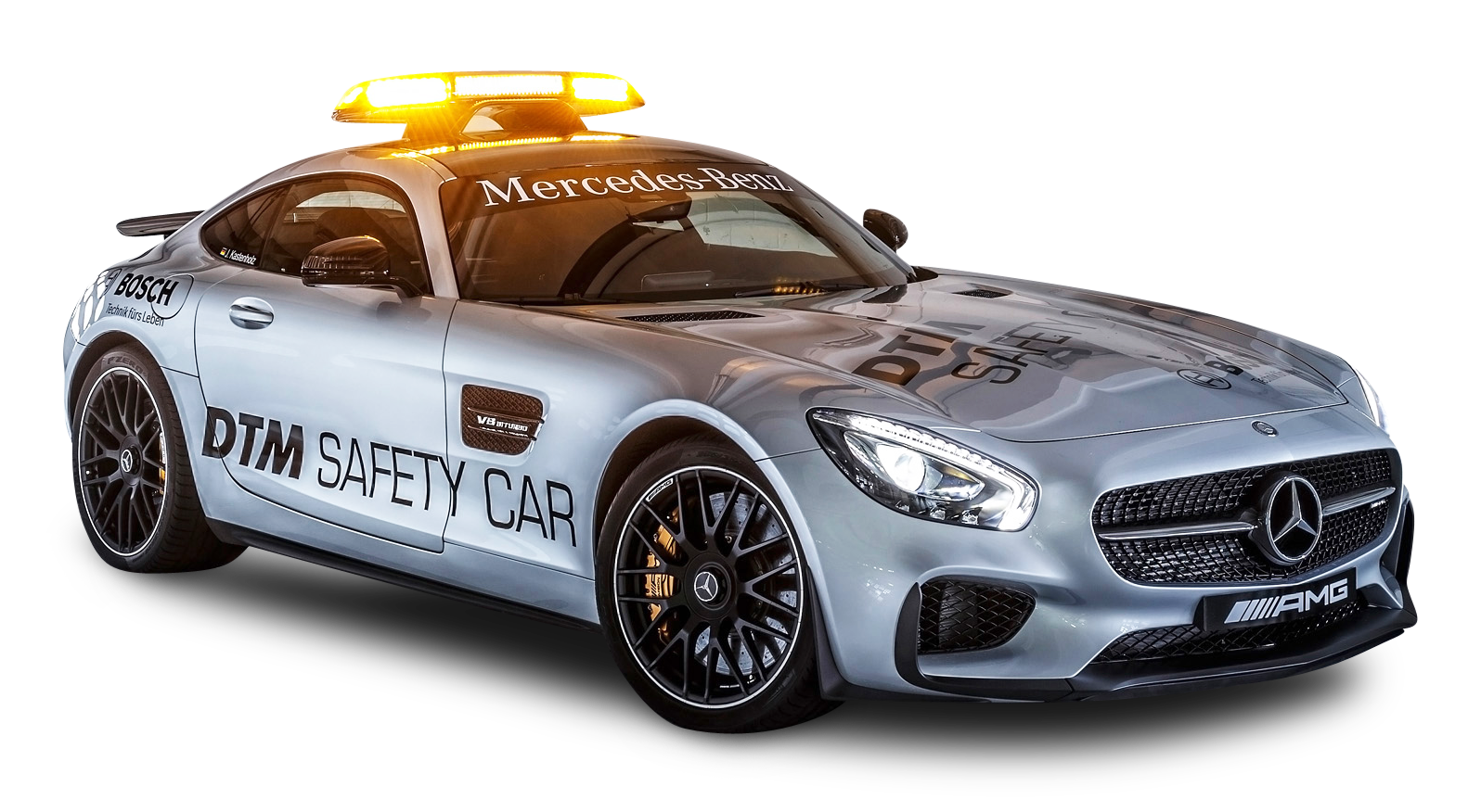 Gray Mercedes AMG GTS Safety Car