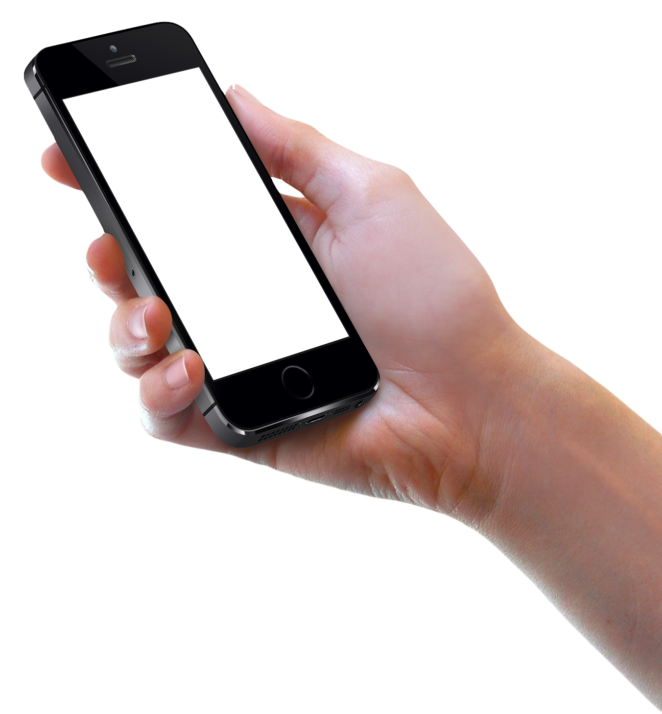 Hand Holding Black iPhone PNG Image