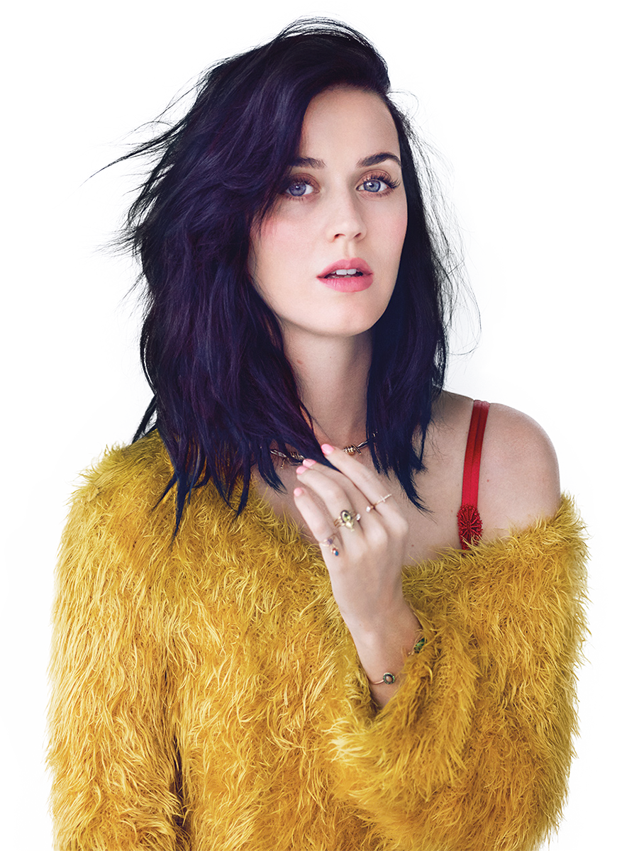 Katy Perry in a yellow dress PNG Image