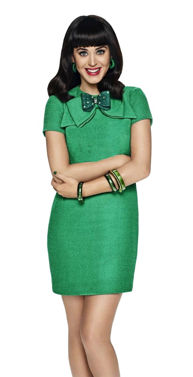 Katy Perry Green Dress PNG Image