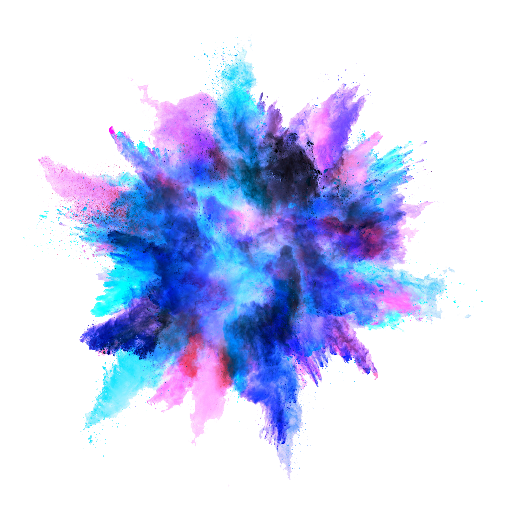 Blue Color Powder Explosion PNG Image