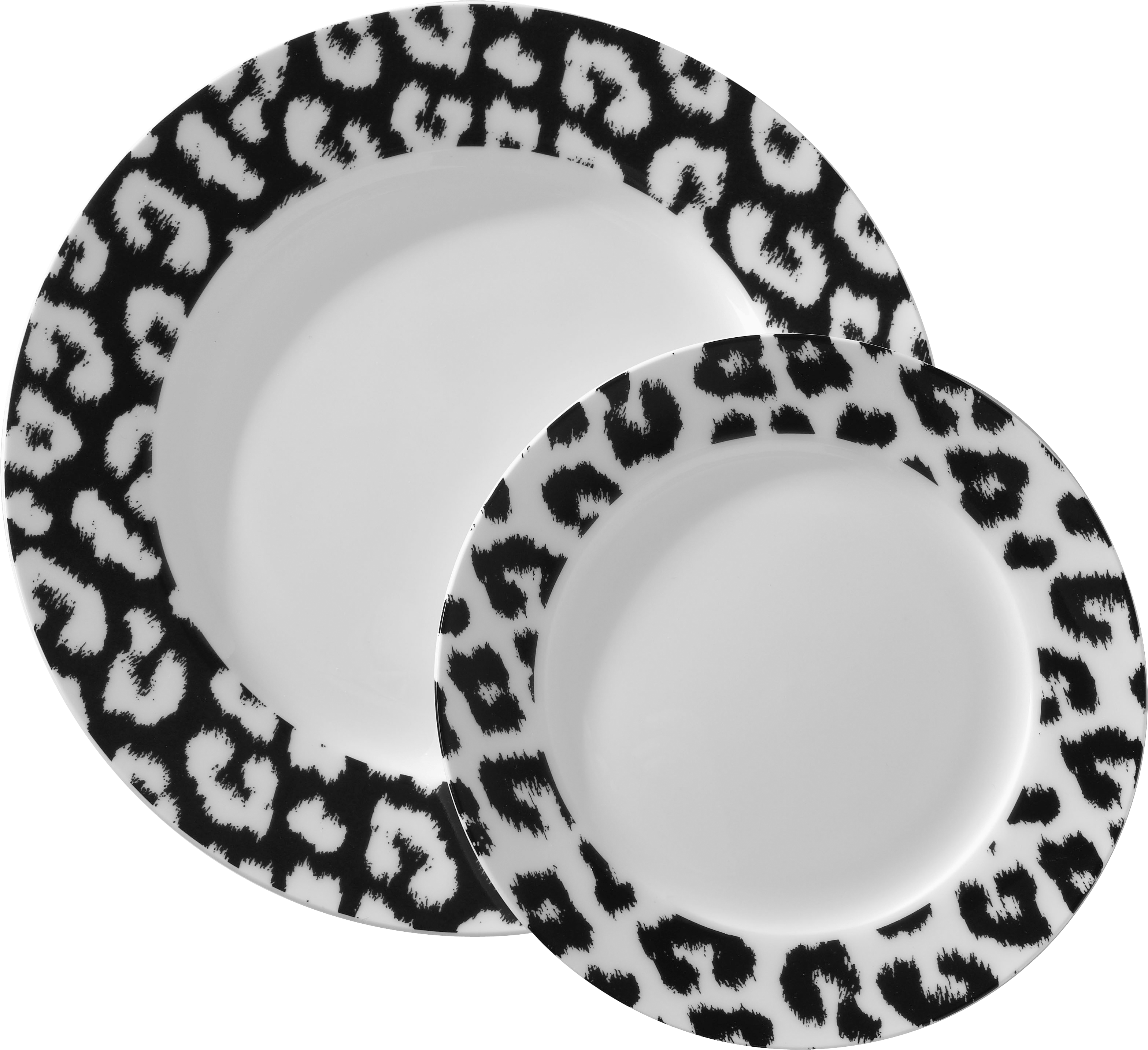 black and white plates