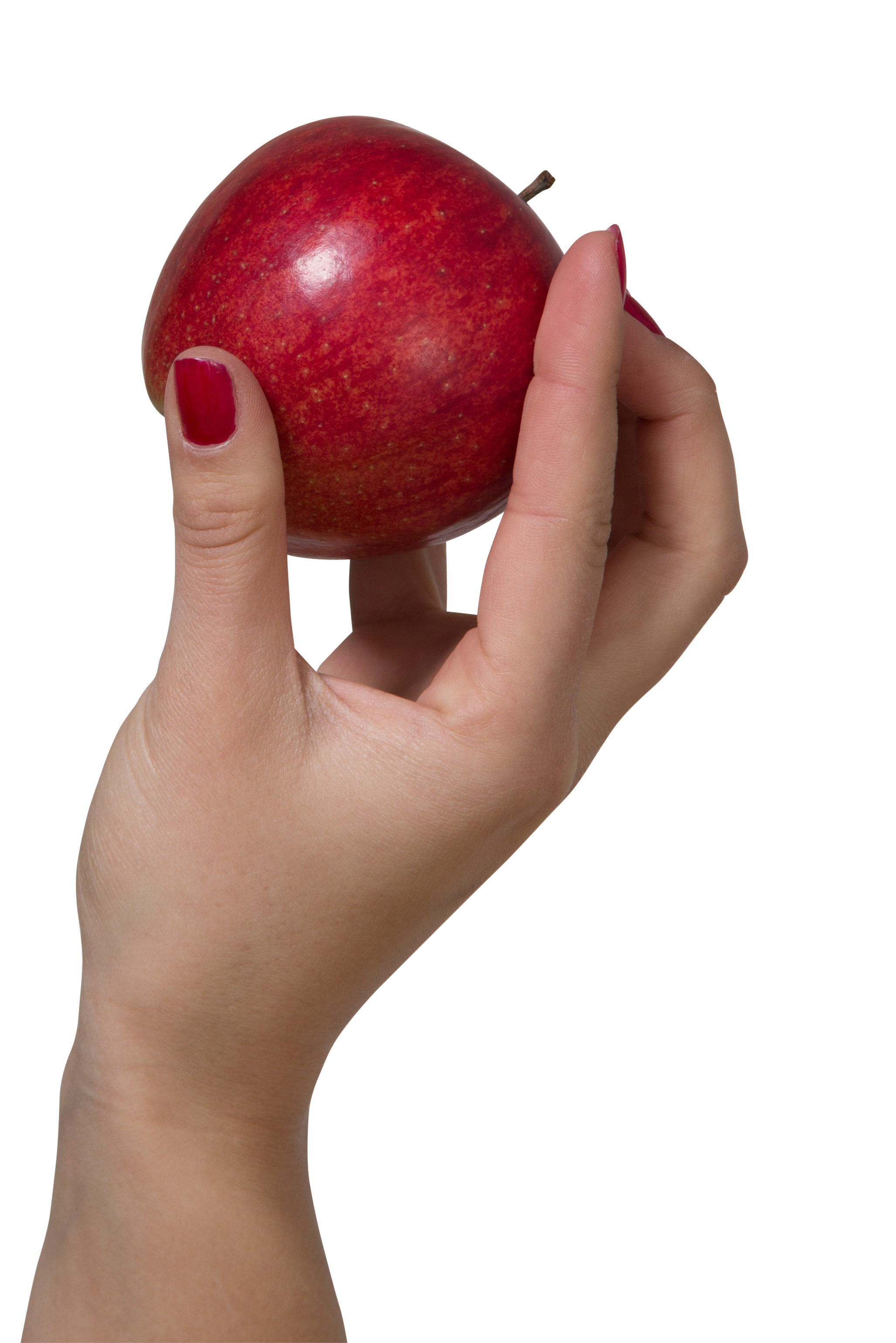 A Hand Holding a Red Apple PNG Image