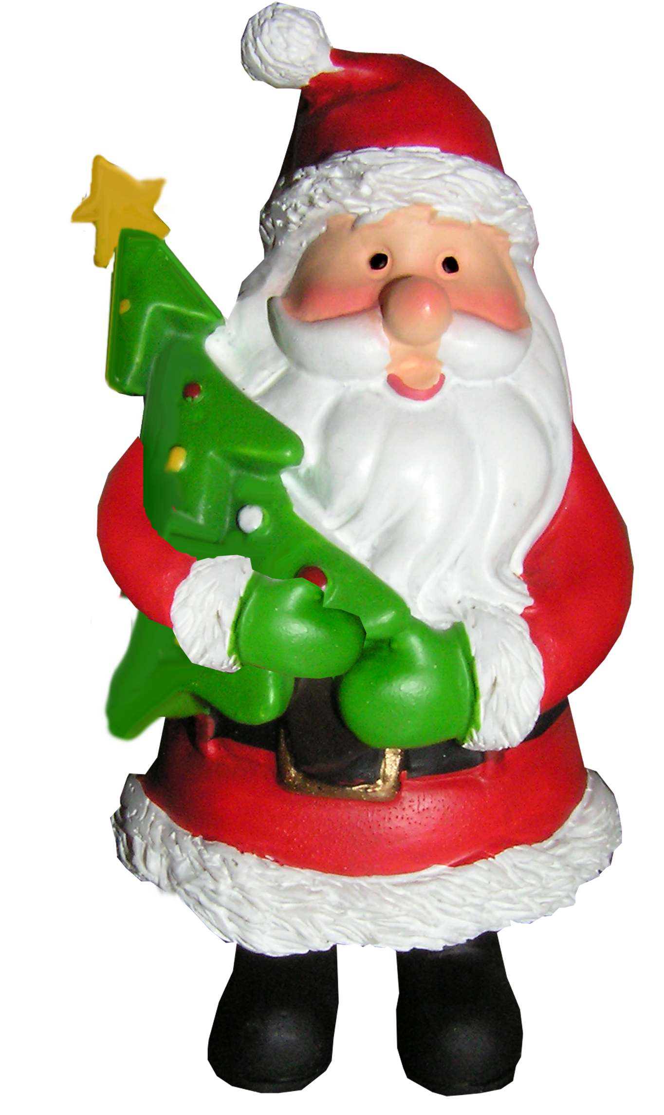 Santa Holding Christmas tree PNG Image