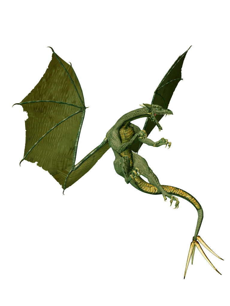 Angry Green Dragon PNG Image