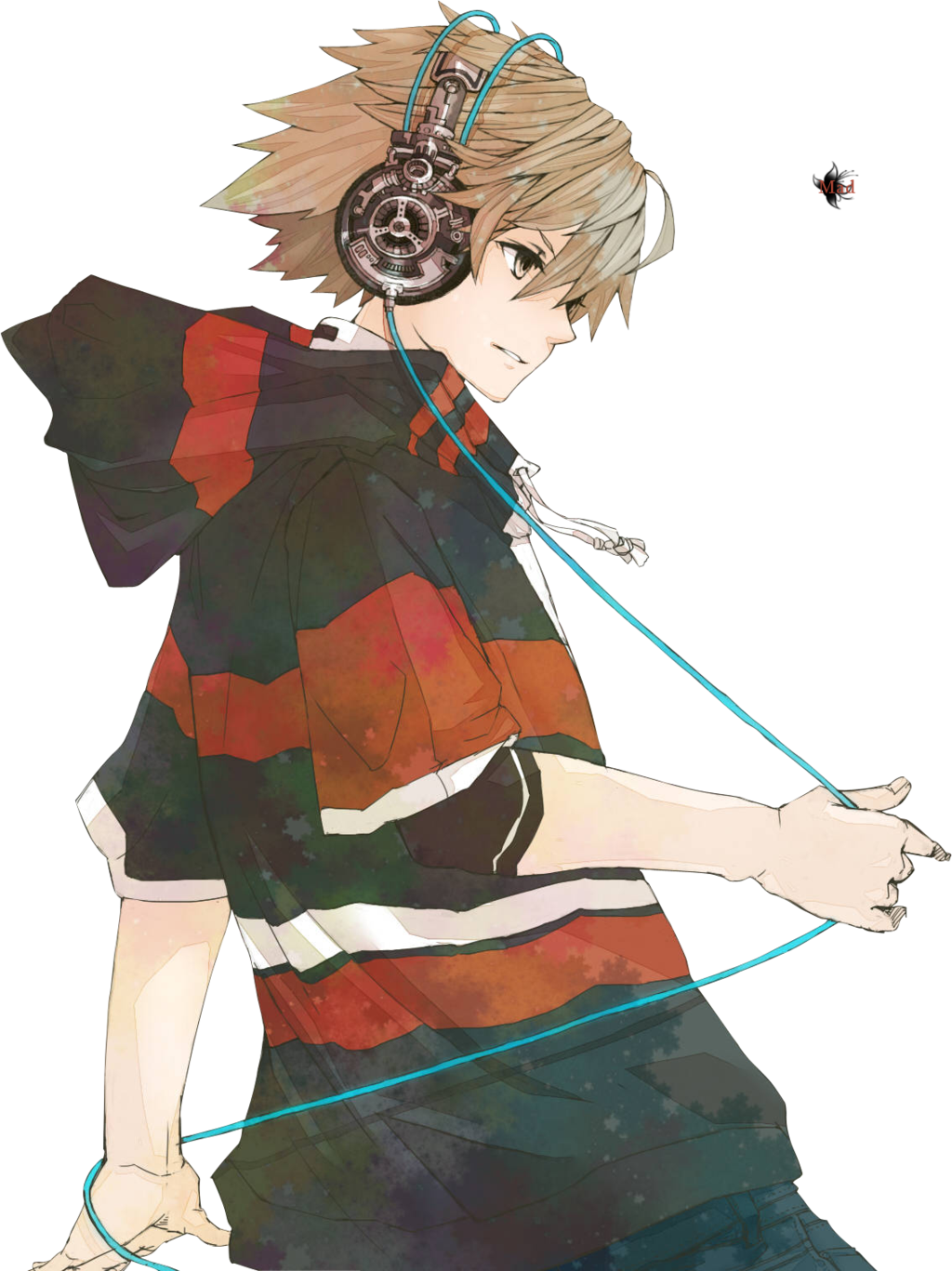 Anime Boy is listening Music PNG Image - PurePNG | Free ...