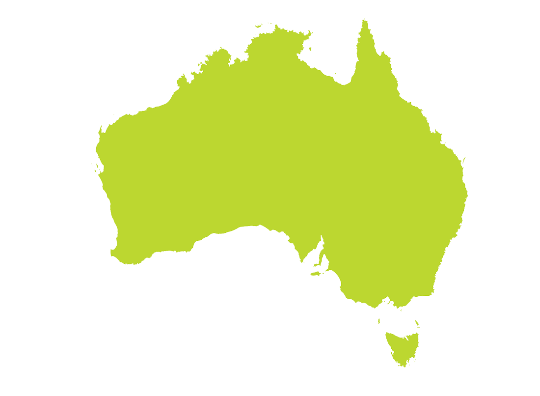 Australia Map in Green PNG Image