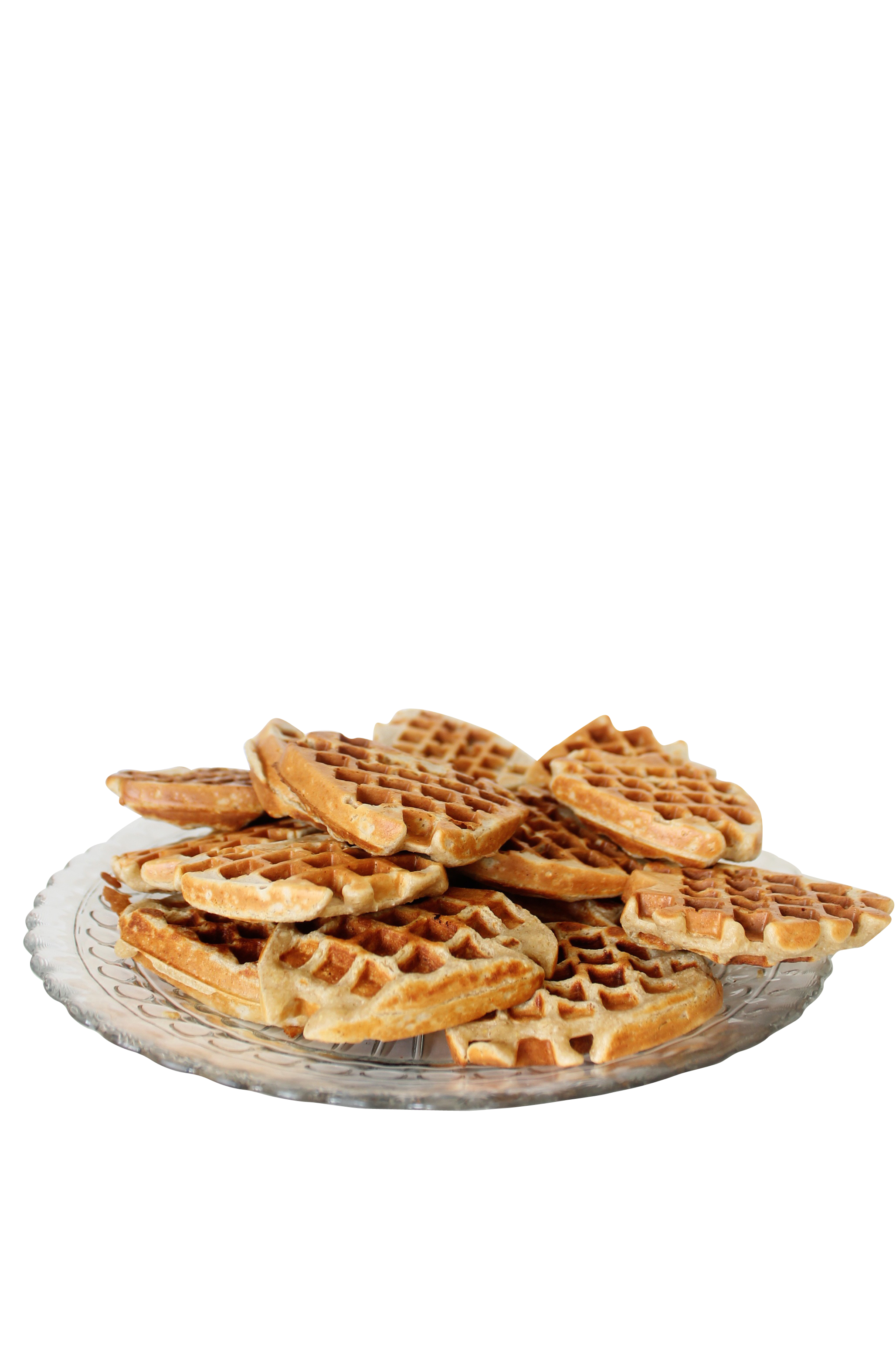 Baked Brown Waffles in a Plate PNG Image