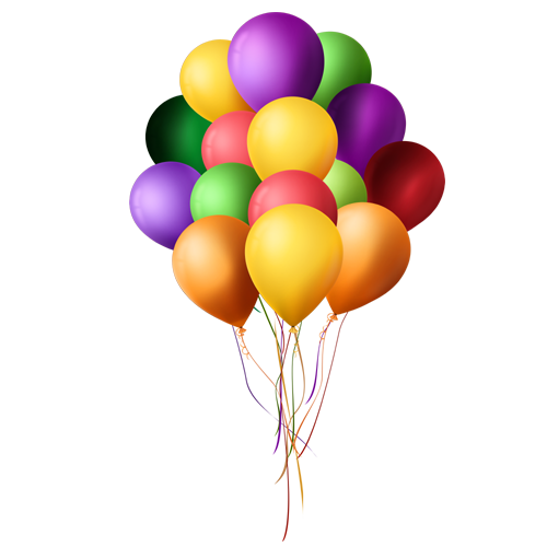 Many Multicolored Balloons PNG Image
