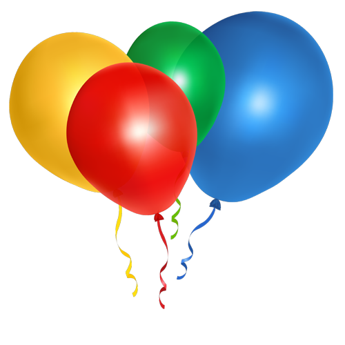 Muticolored Ballons Flying PNG Image