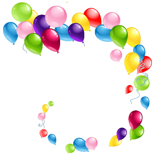 Curved Flying Balloons PNG Image