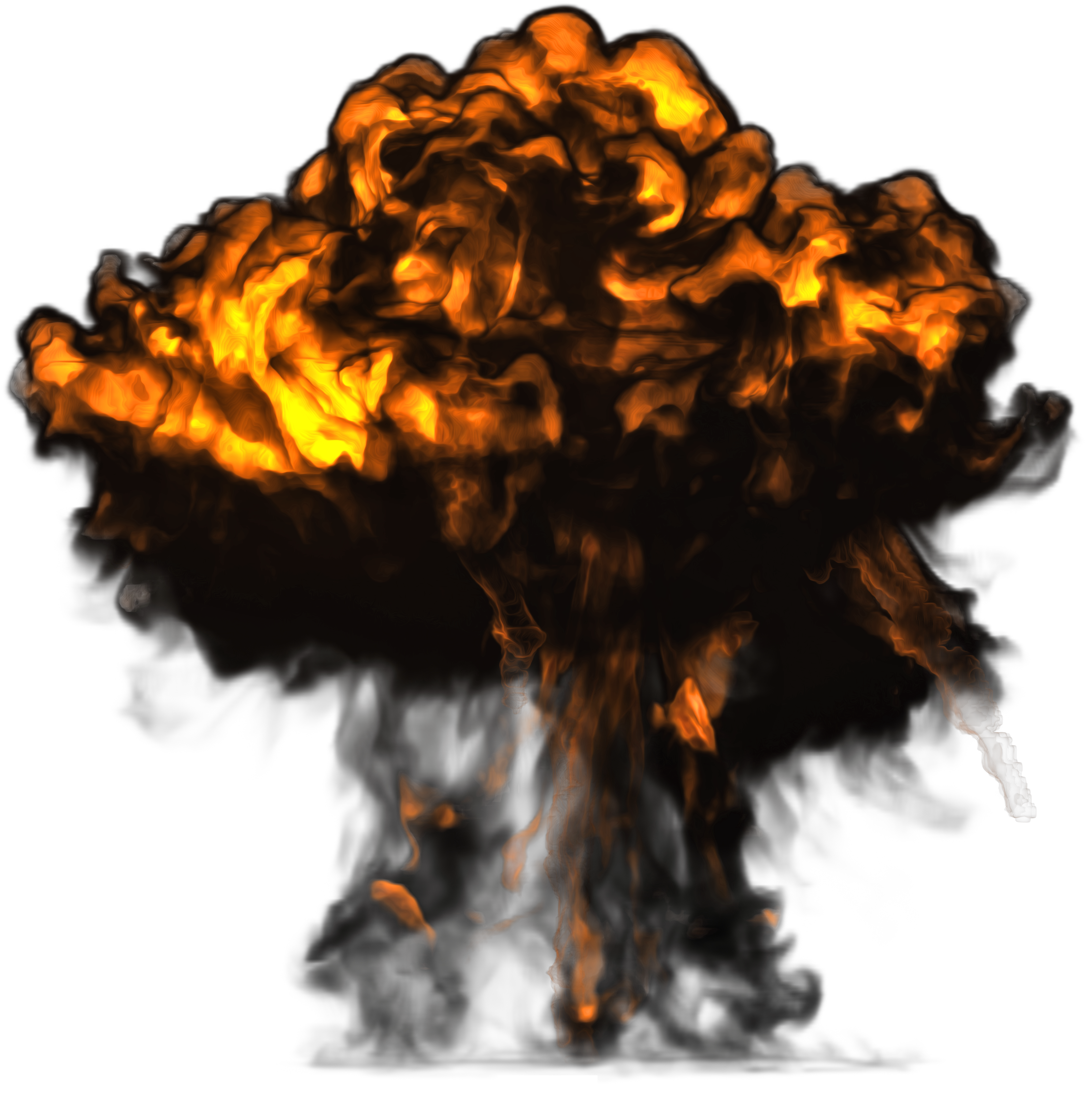 big explosion with dark smoke