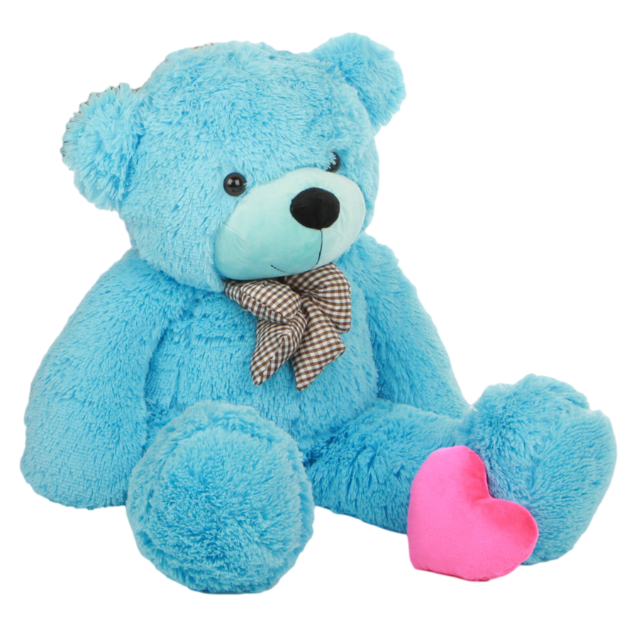 Blue Teddy Bear with pink Heart PNG Image