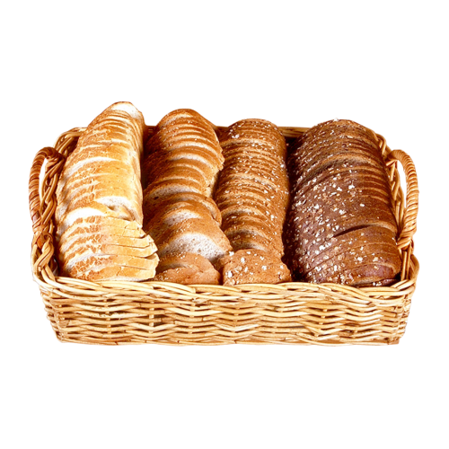 Bread Slices in Wicker Basket PNG Image