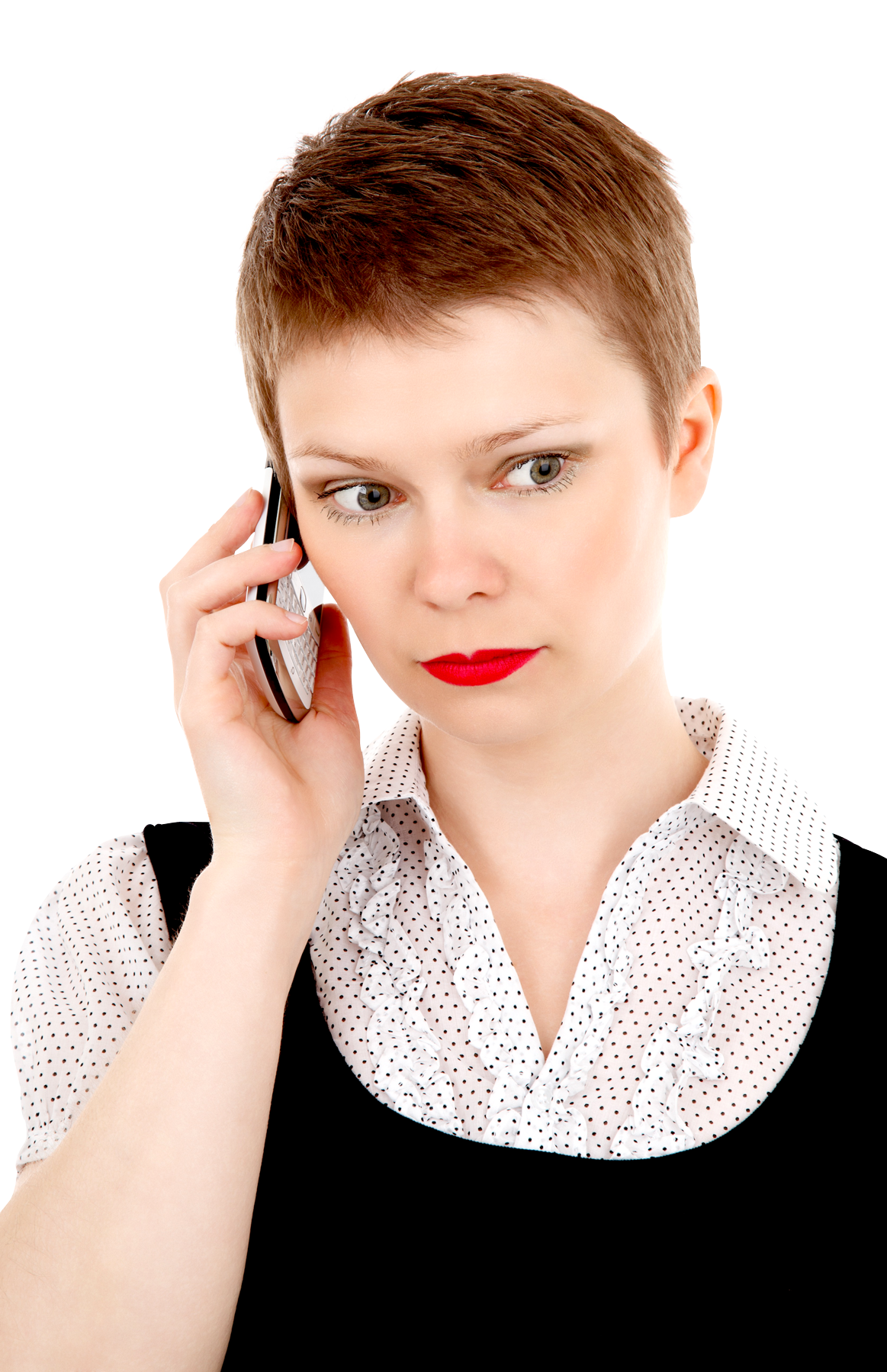 Business Woman on Mobile Phone PNG Image