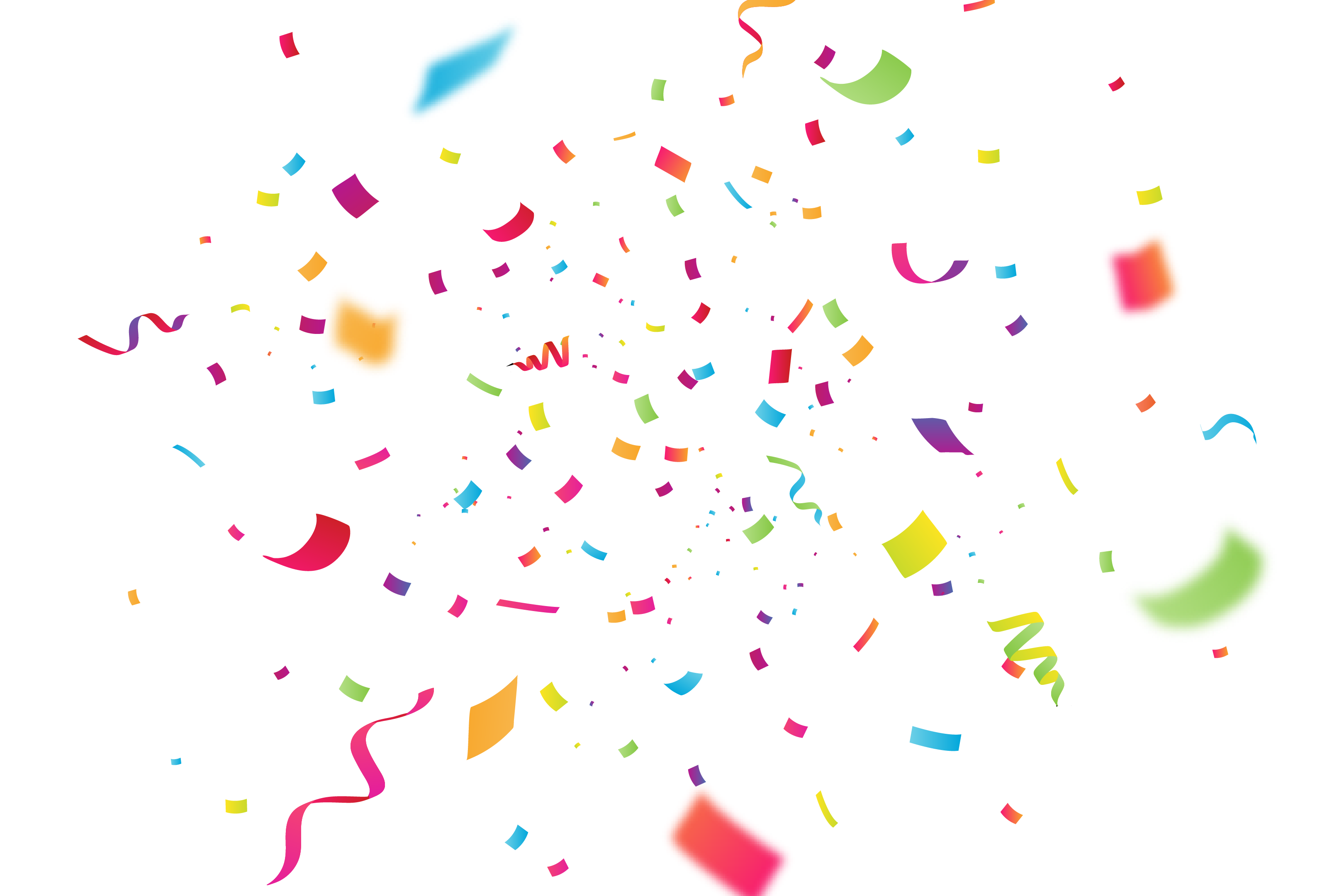 Celebration Confetti with Blur PNG Image