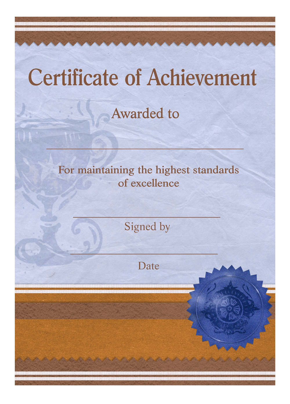 Certificate of Achievement Template PNG Image