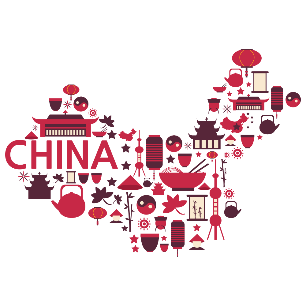 Symbols of China - China Map PNG Image