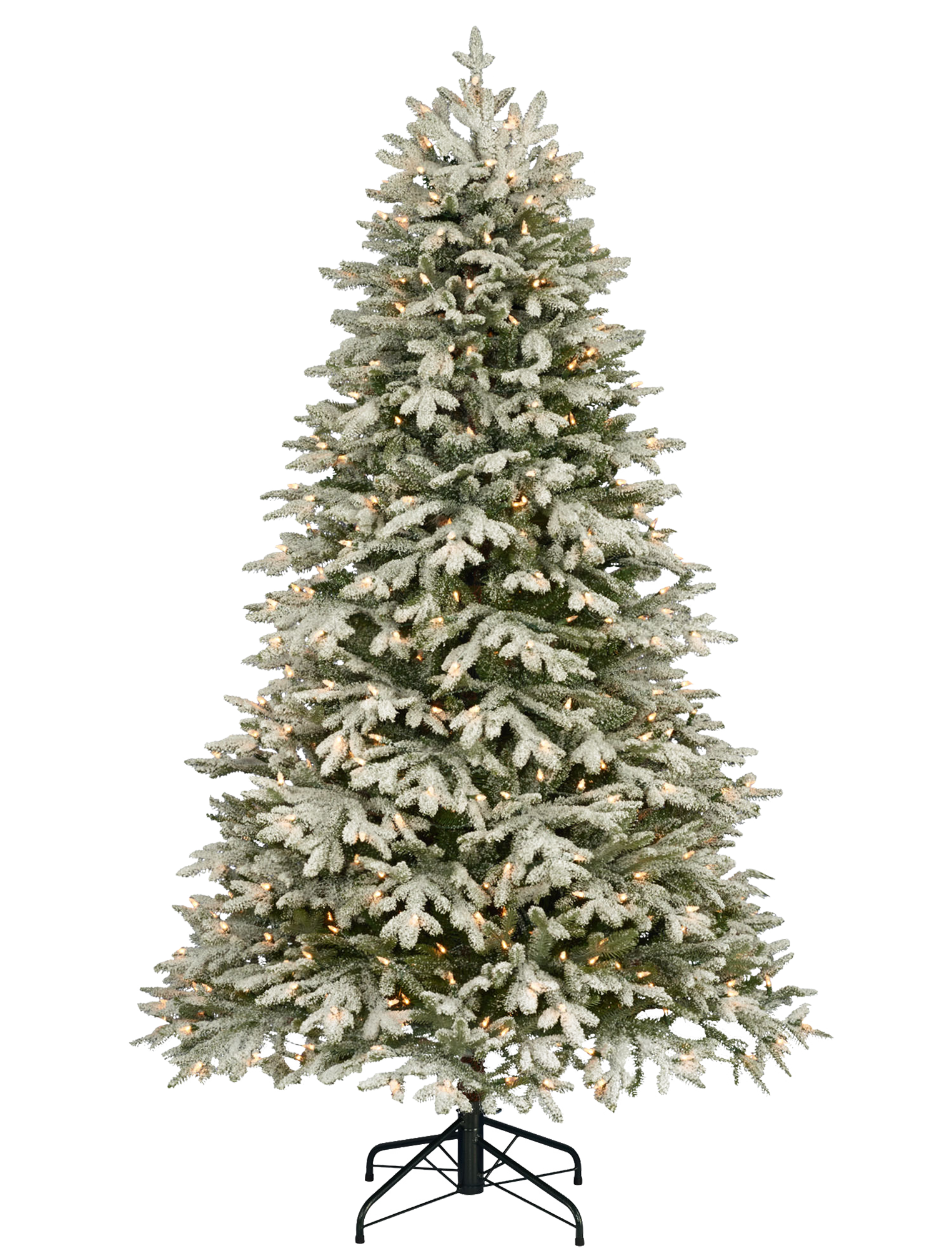 Traditional Christmas Tree with Snow PNG Image