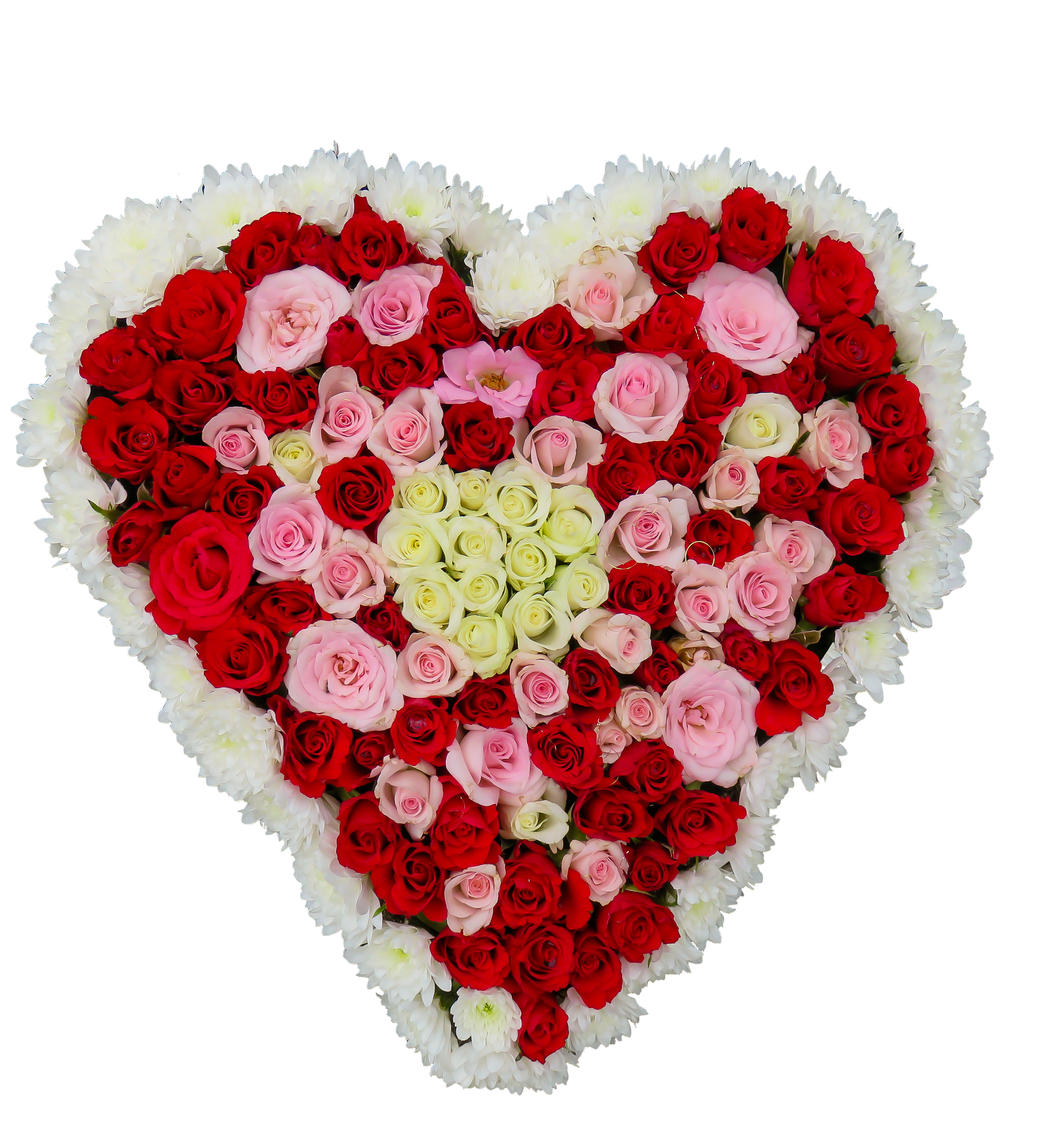 Colorful Flower Heart PNG Image