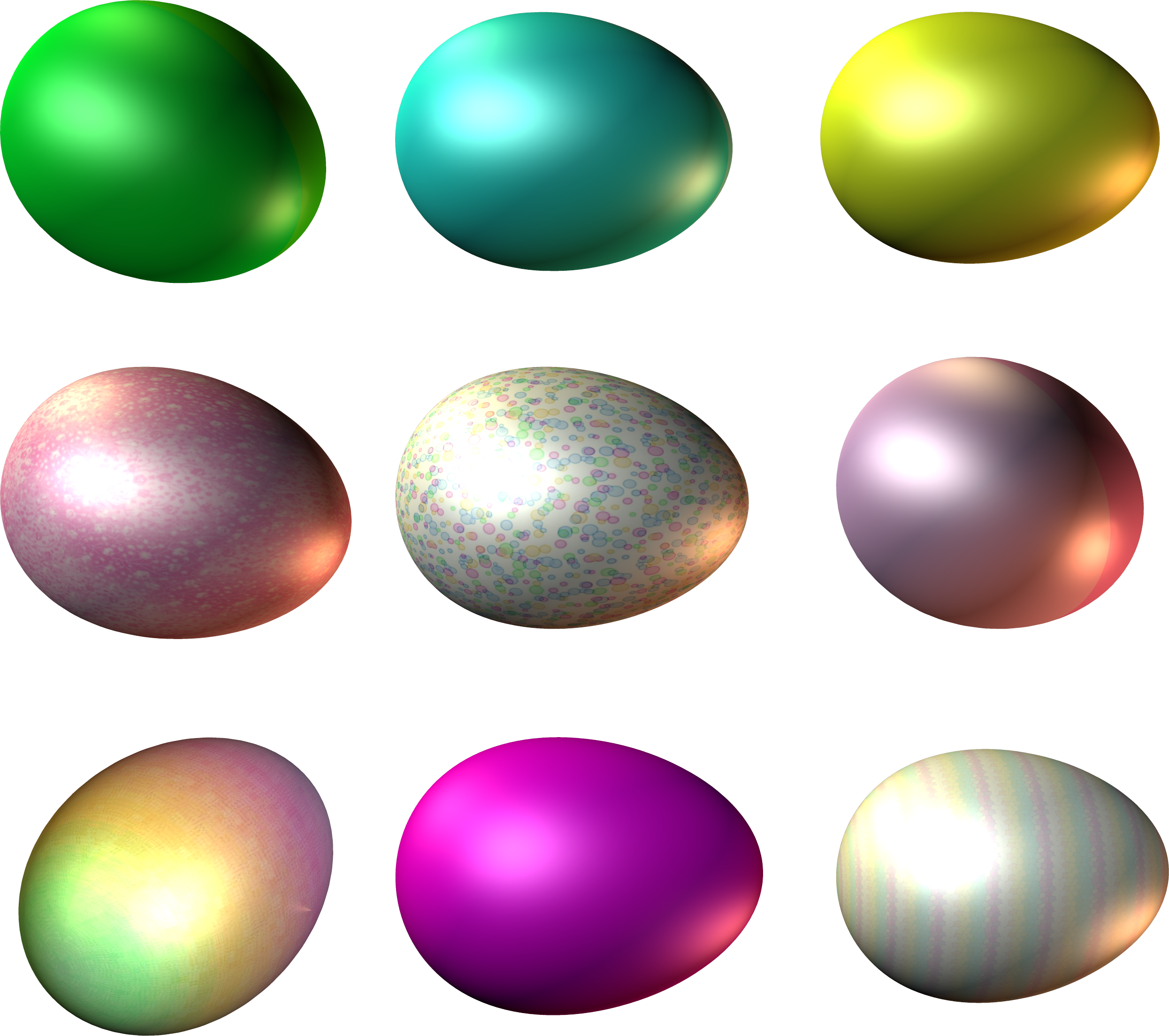 Colorful Shiny Eggs PNG Image