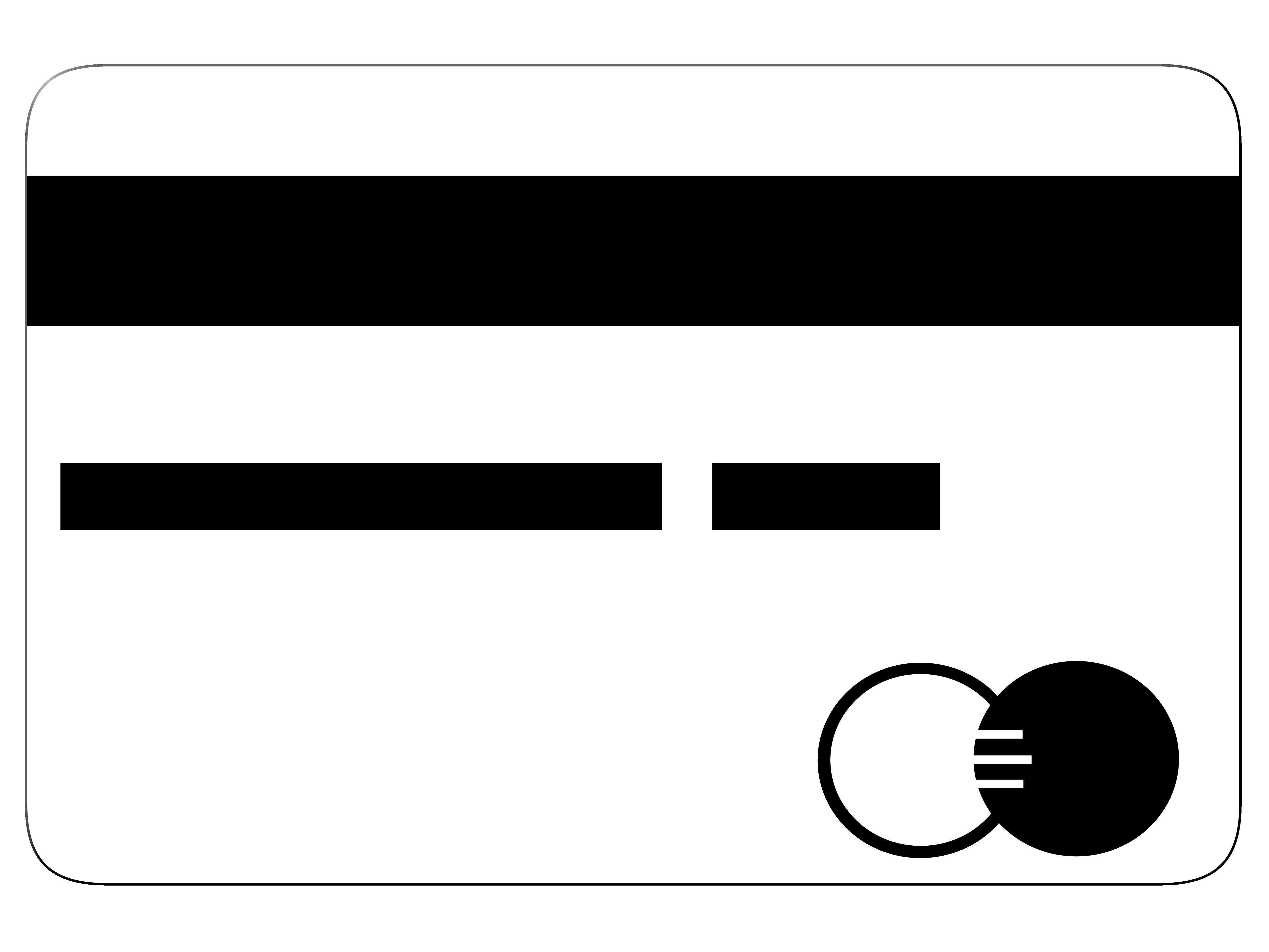 Credit Card in Black and White Color PNG Image