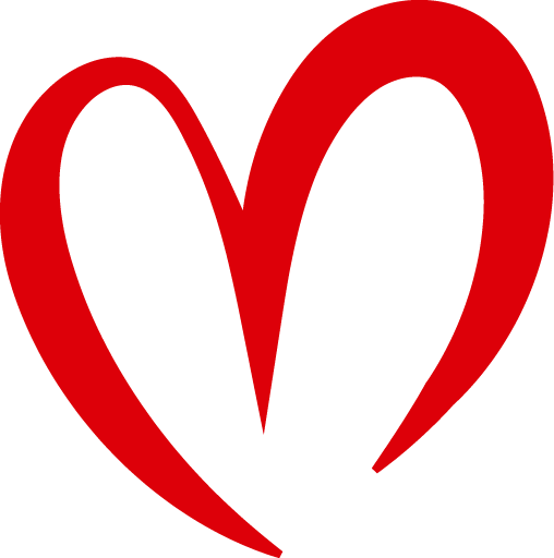 Curved Red Heart Outline PNG Image