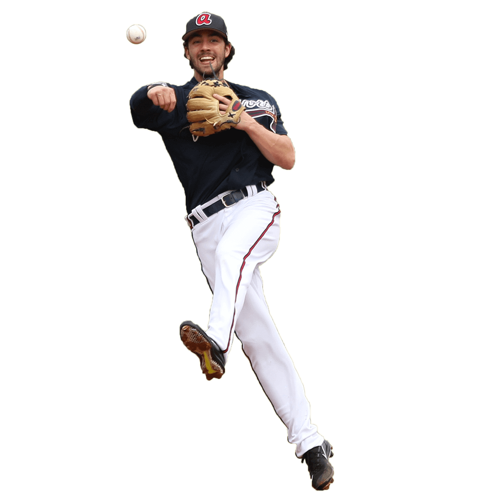Dansby Swanson Throwing a Ball PNG Image