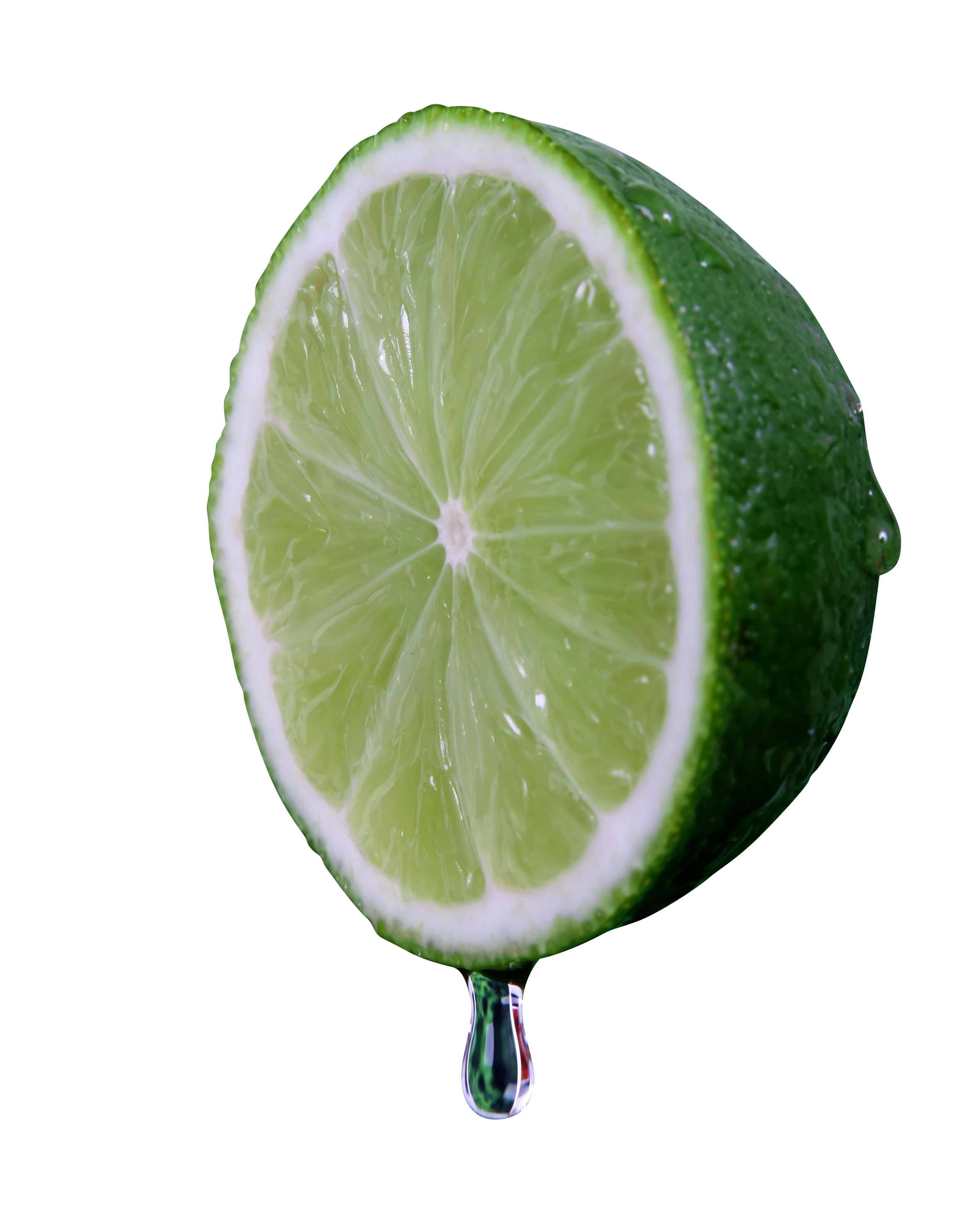 Half Green Juicy Lemon PNG Image