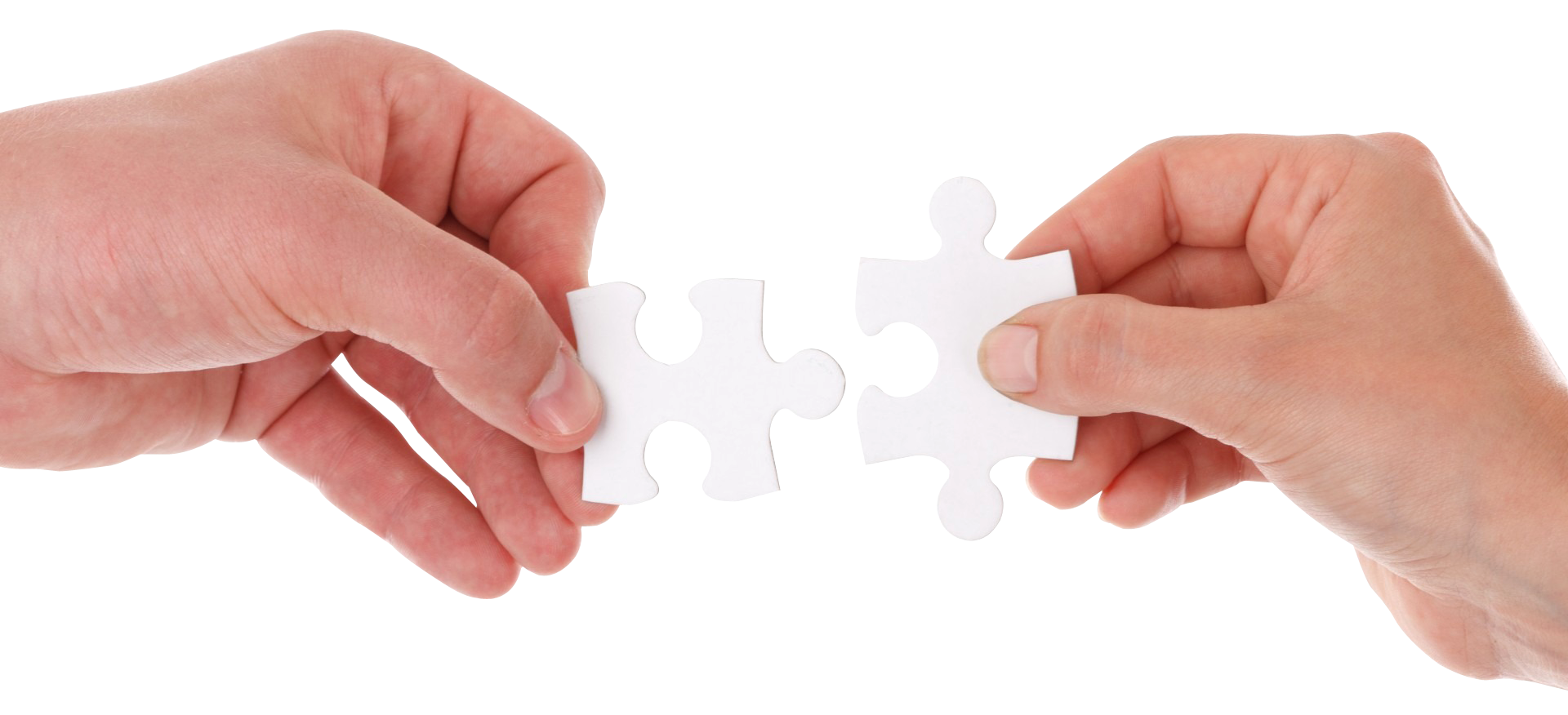 Hand Connect Two Puzzle Pieces PNG Image