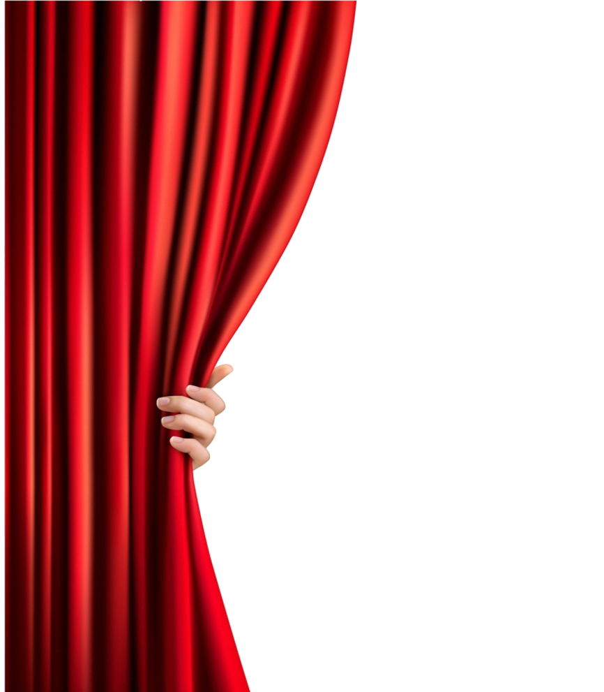 Female Hand Opening Curtain PNG Image